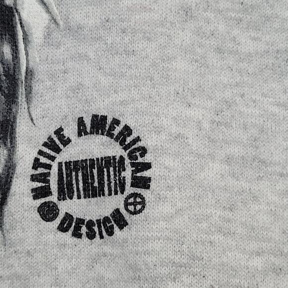 Vintage 1994 Native-American Sweatshirt M/L 21x24 Warrior - Picture 3 of 13